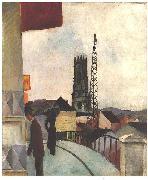 August Macke Catedral of Freiburg in the Switzerland oil painting reproduction